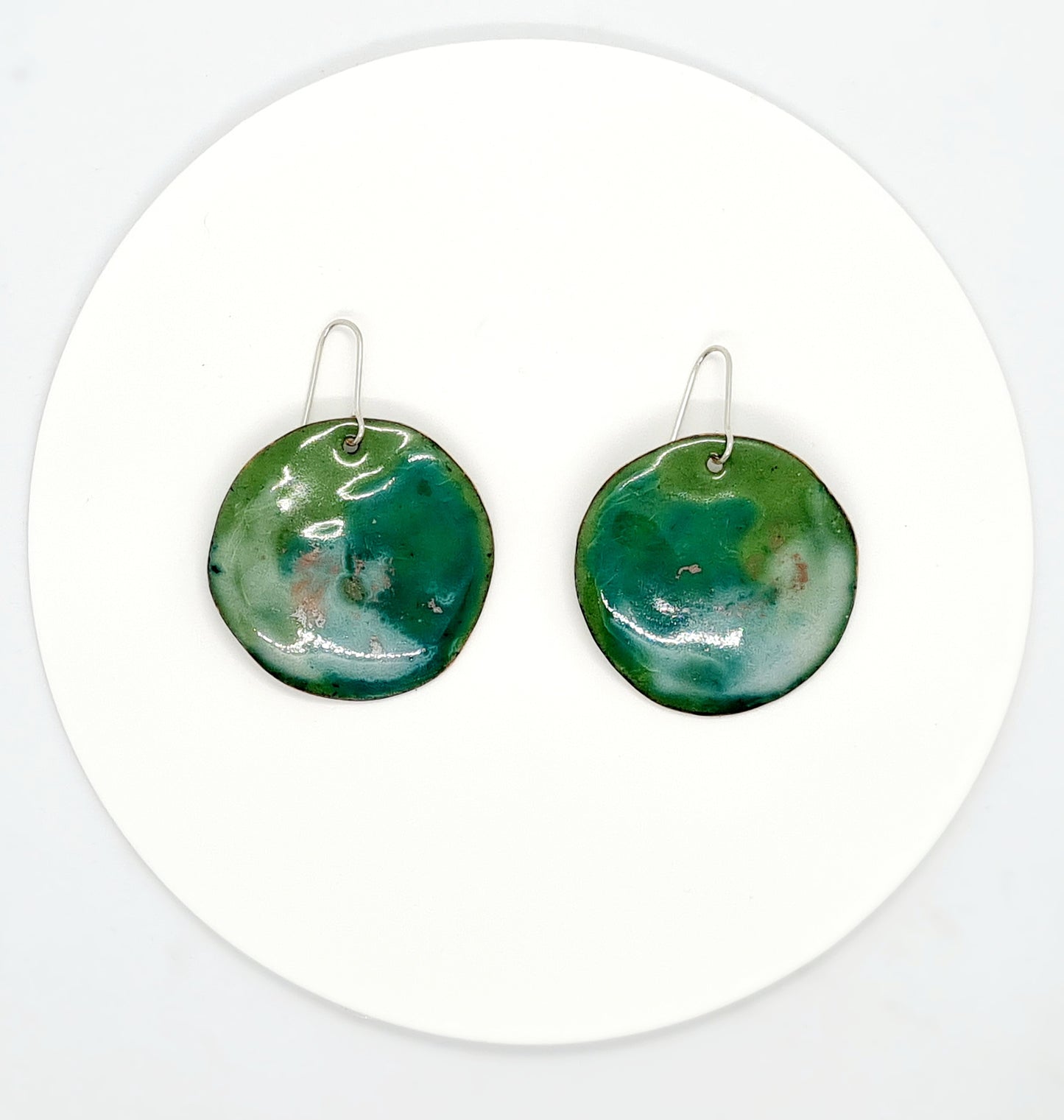 Goddess Green Enamel Drop Earrings