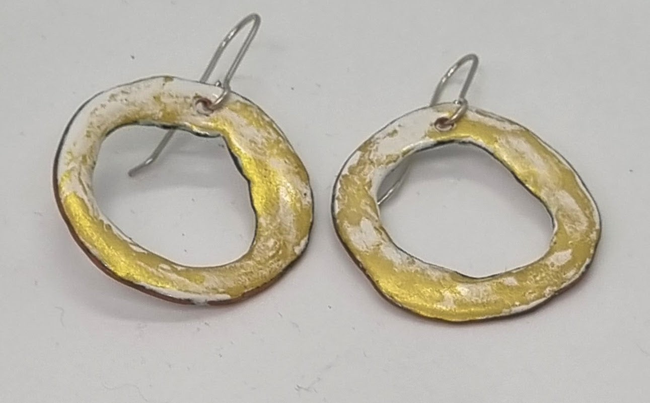 Winning rings earrings - White and Gold